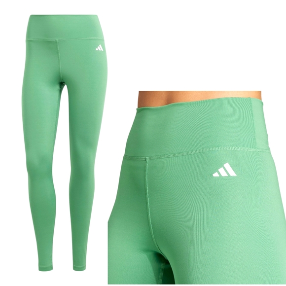 NEW Adidas Optime Training Essentials High Waisted 7/8 Leggings Green XS